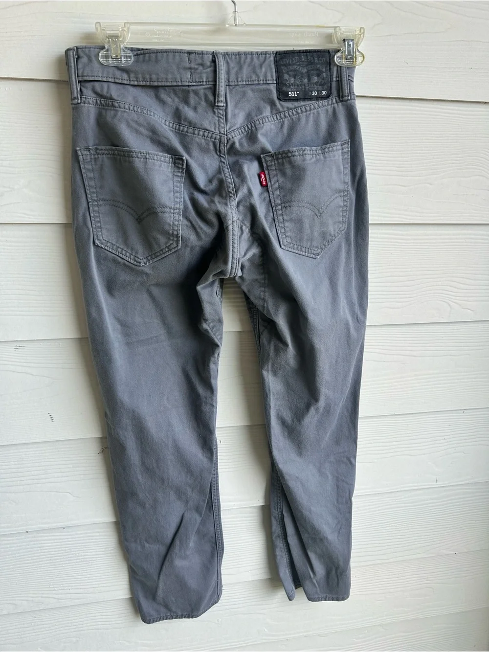 Levi's Men's Slim Jeans in Gray with Red Tab 30x30